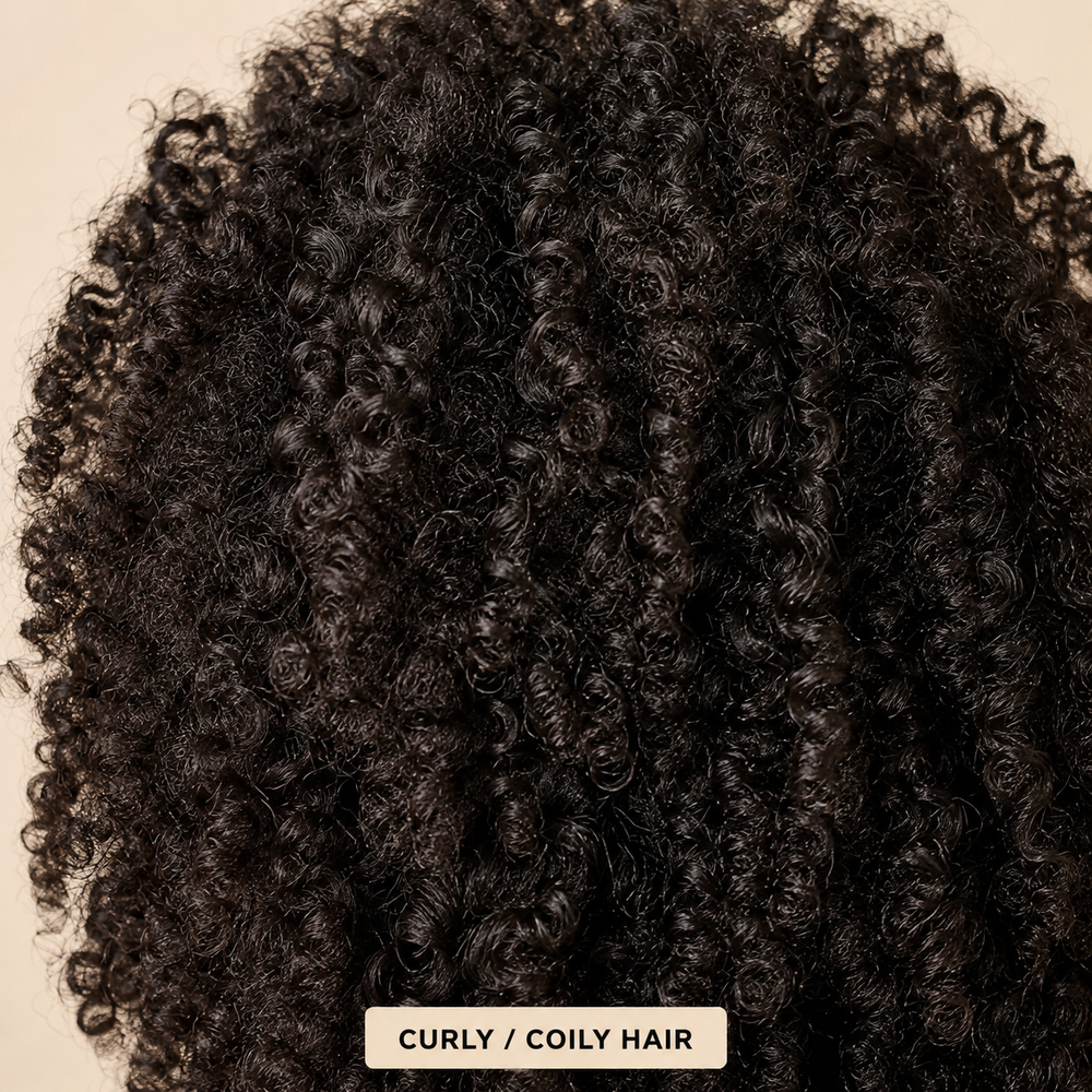 Curly coily hair